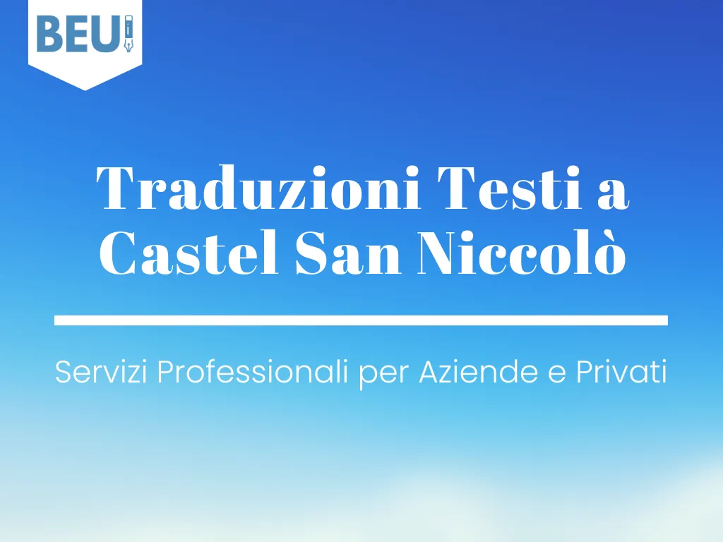 Traduzioni Testi a Castel San Niccolò